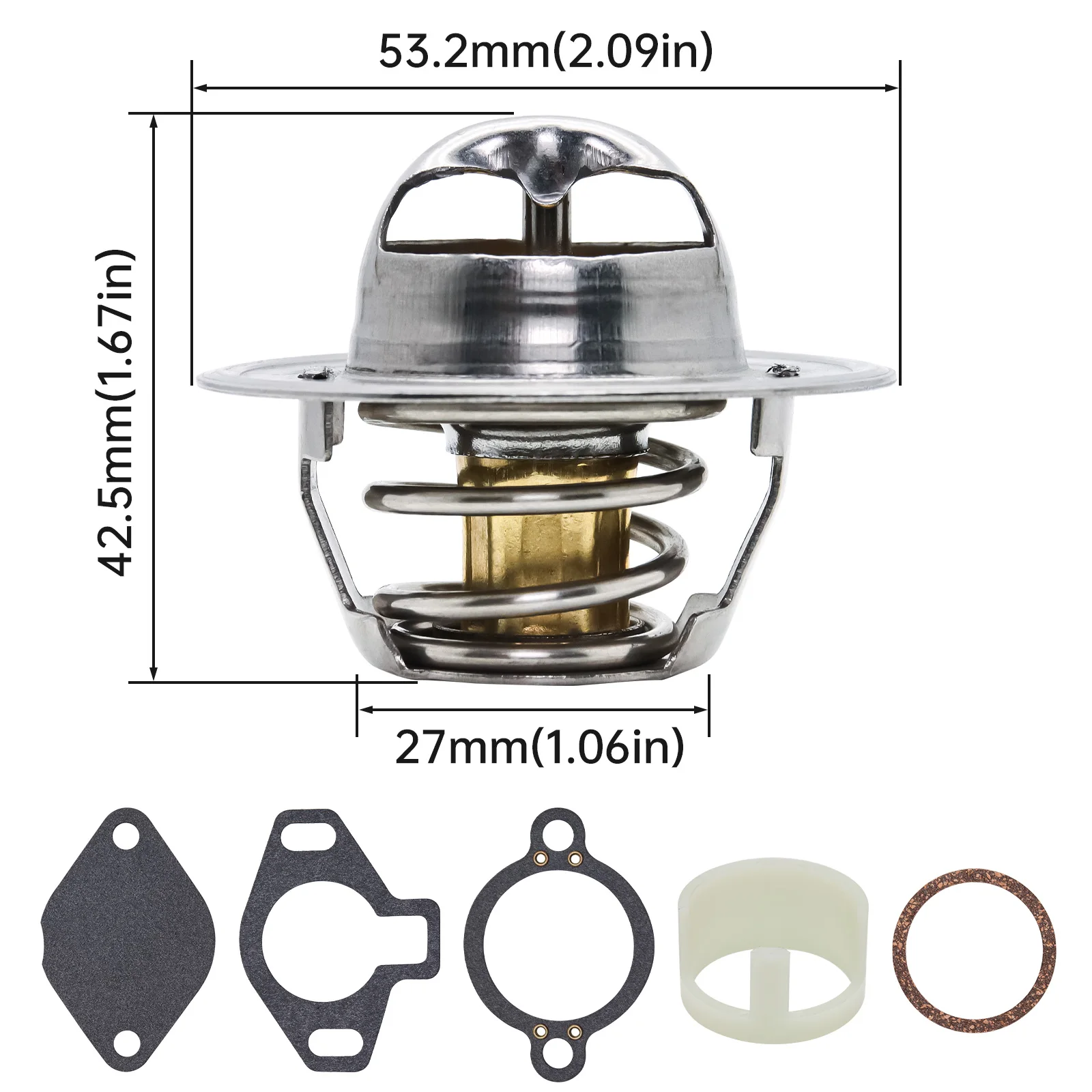 807252Q5 Thermostat Kit 160° with Plastic Sleeve for MerCruiser V6 V8 4.3L 5L 5.