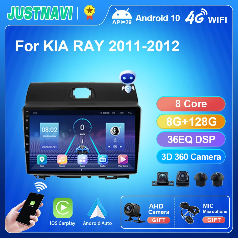 

JUSTNAVI Car Radio For KIA RAY 2011-2012 Multimedia Video Player GPS Navigation Carplay IPS Screen Stereo No 2din DVD Head Unit