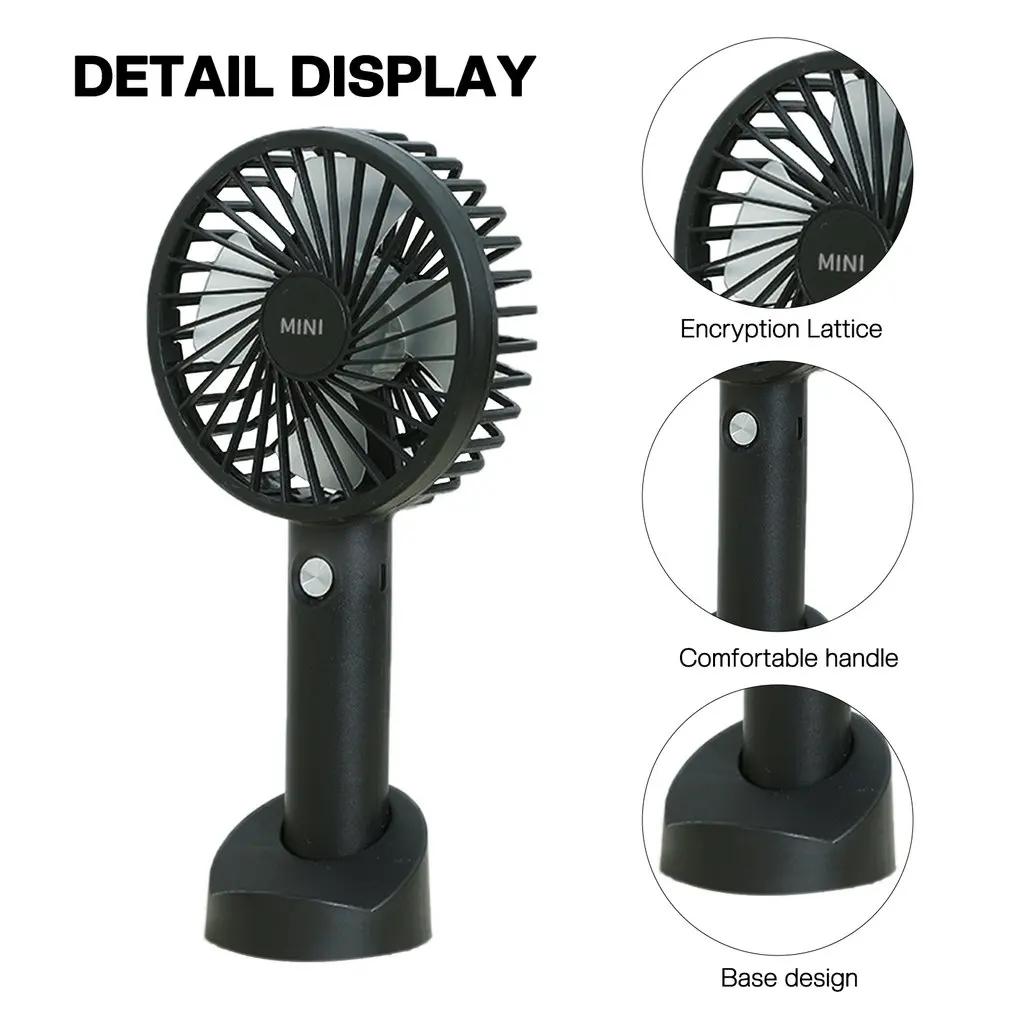 Portable Cooling Fan USB Rechargeable Foldable Handheld Mini Fan Cooler 3 Speed Adjustable Cooling for Outdoor Travel
