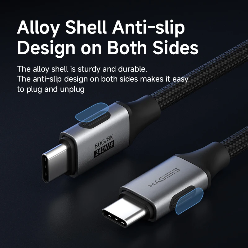 하기비스 USB 4 케이블 USB C to USB C 울트라 소프트 240W 80Gbps 고속 케이블 썬더볼트 4/5 아이폰 17 파워뱅크 호환