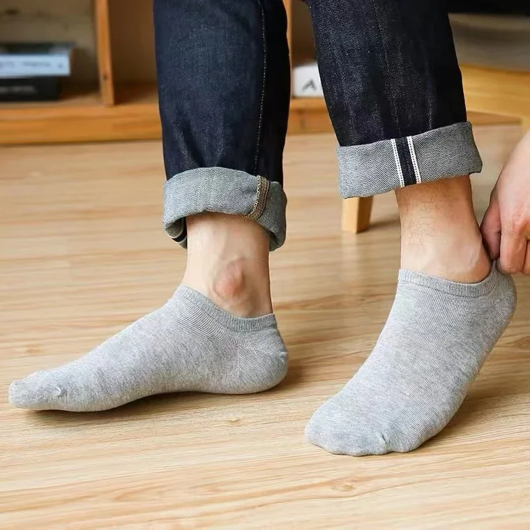 20Pcs/ Men's Socks Spring Summer Thin Breathable Soft Polyester Cotton Socks Black Casual Business Ankle Boat Socks Size EU38-45 23 S21c2850fefc645088acae13b397310a2d