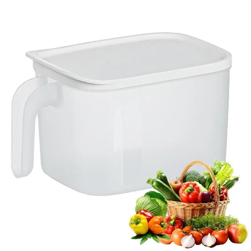 

Fridge Box With Handle Transparent Food Storage Box Refrigerator Storage Boxes With Lid Handle food Keep Fresh Fridge Organizer