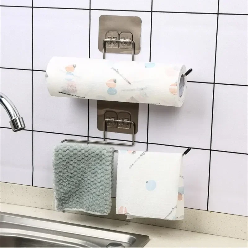 Kitchen paper towel stand glue toilet rack towel, hang tissue dispenser roll napkin cabinet storage accessories, 2 pieces 4 Kitchen paper towel stand glue toilet rack towel, hang tissue dispenser roll napkin cabinet storage accessories, 2 pieces 4