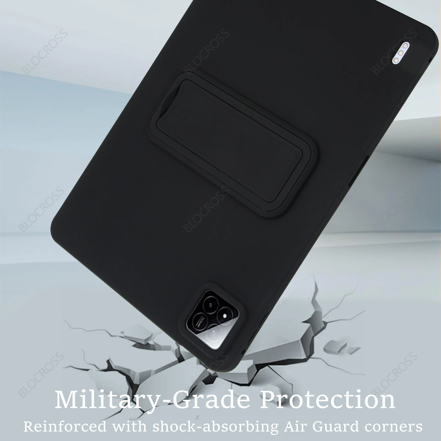 Universal Tablet Cover with Kickstand - Hybrid TPU + PC Skin-Touch Protective Shell