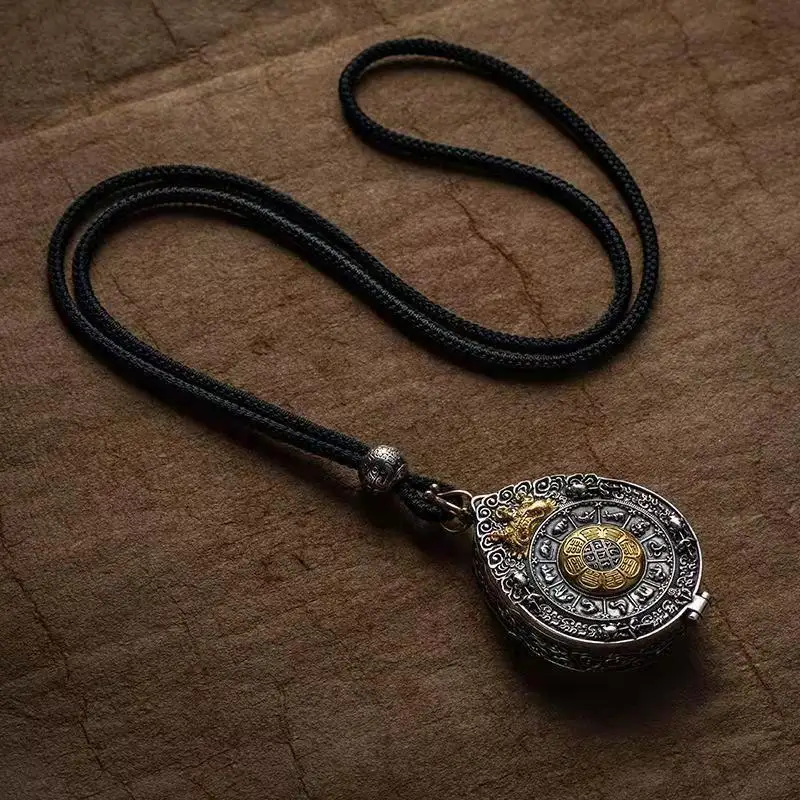 Vintage Gawu Box Pendant Men Women A Sweater Chain That Can Hold Things Banquet Pendant Jewelry Gift