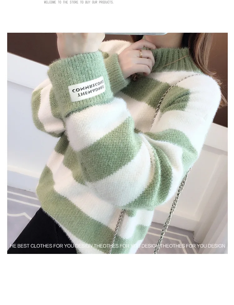 pink sweater 2022 Long Sleeve Women Turtleneck Sweater Autumn Winter Cashmere Thick Warm Oversized Sweater Knitted Jumper Top Pull Femme ladies sweater