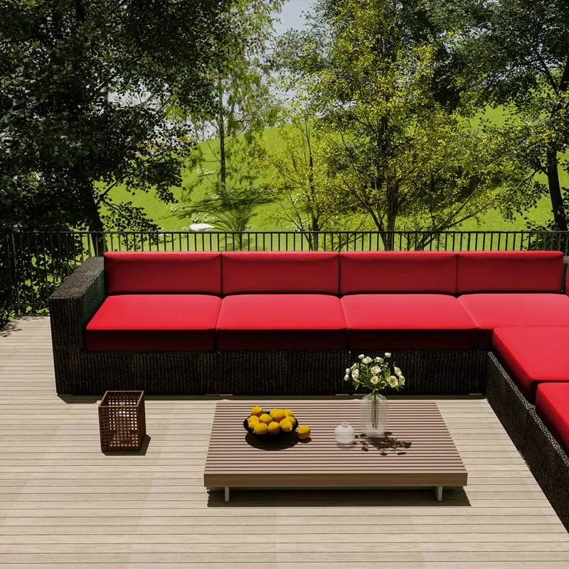 Patio Square Waterproof Slipcover Outdoor Sofa Seat Cushion Covers Garden Rattan Chair Sectional Sofa Covers Furniture Protector 2