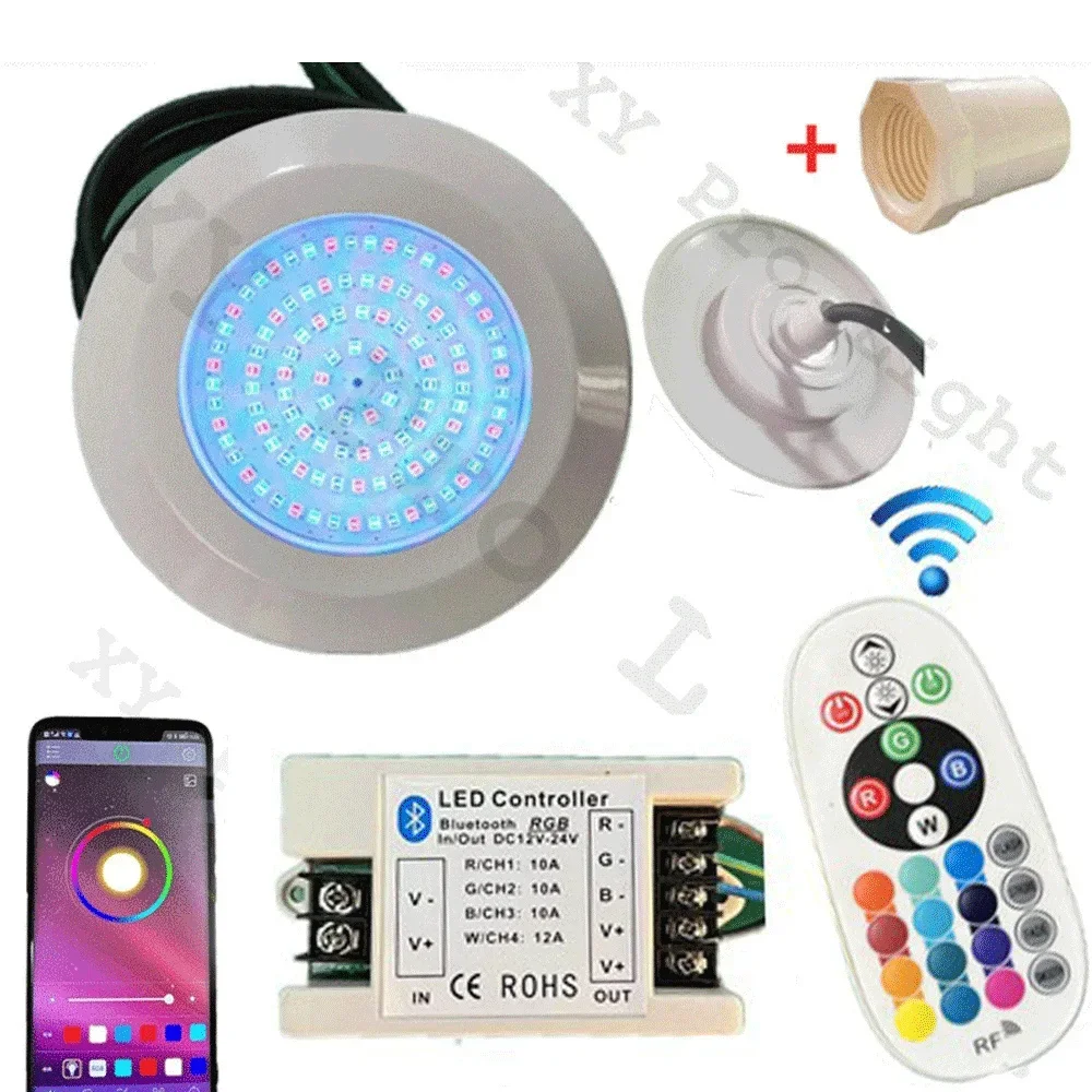 

12W RGB LED Pool Light Bluetooth APP Control DC12V Outdoor/Indoor Underwater Light Fountain Landscape Lamp Piscina Luz Spotlight