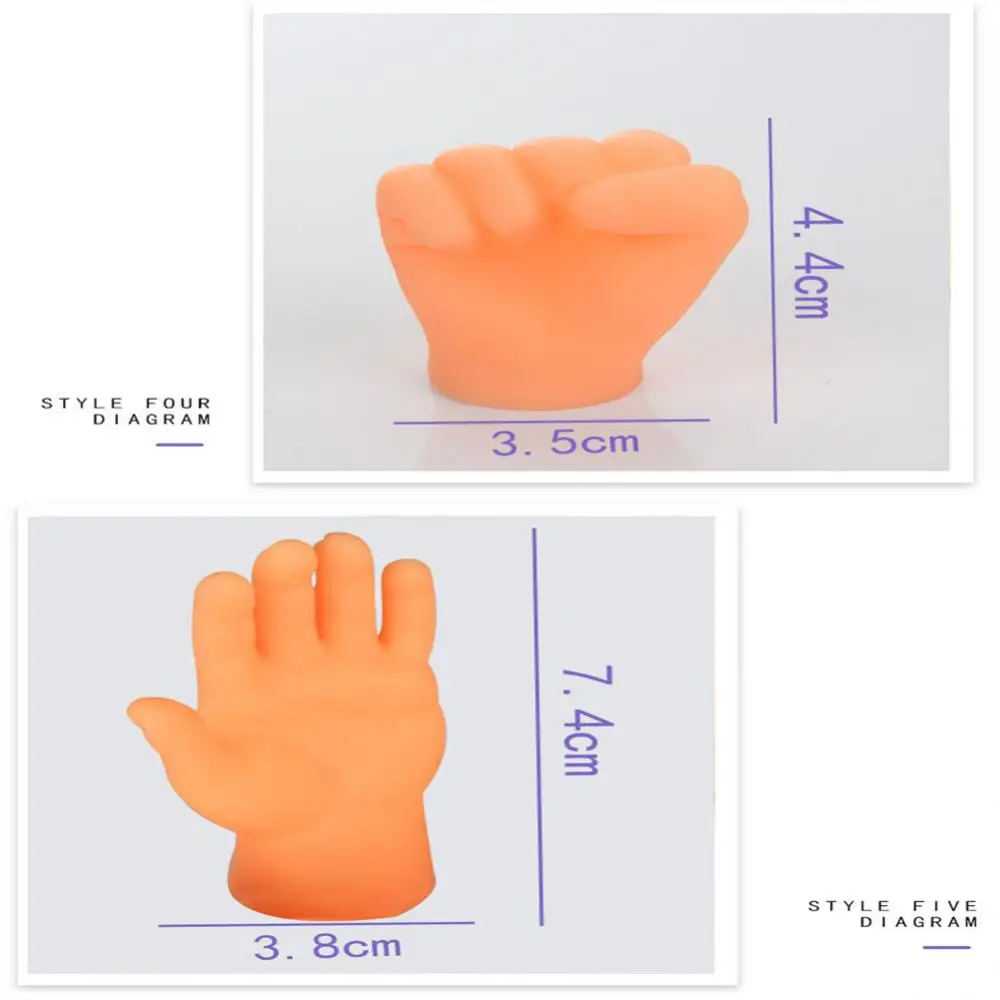 2/4/6PCS Simulation Little Hands Funny Mini Hands Foot Finger Sleeve Silicone Hand Puppet Novel Prank Finger Toys Tease Cat