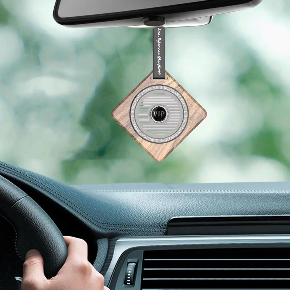 

Car Hanging Pendant Safe Ornamental Eco-friendly Wooden Fine Workmanship Anti-fade Long-lasting Aromatherapy