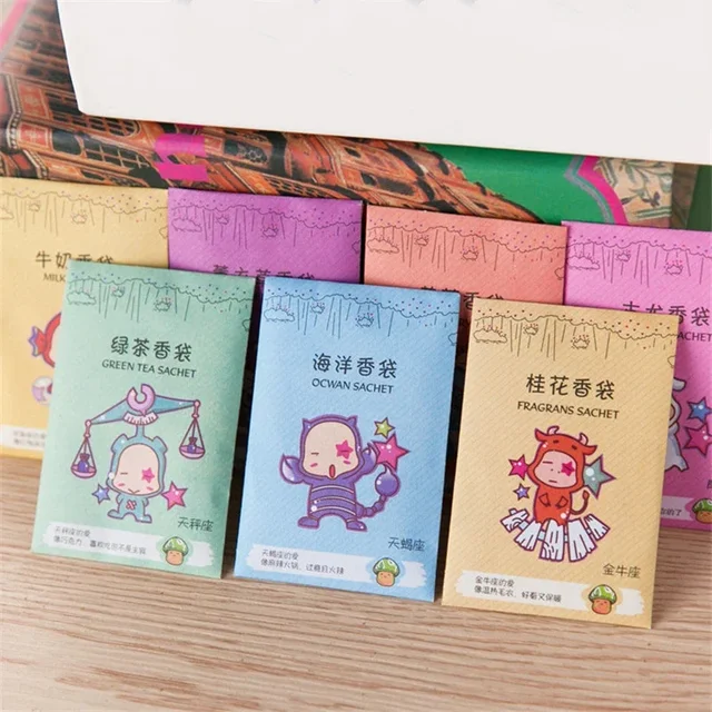 12pcs Fragrance Sachets Freshener Bag Natural Aromatherapy Random Taste Incense Wardrobe-Cupboard AirFlavor Scent Lemon Rose 3