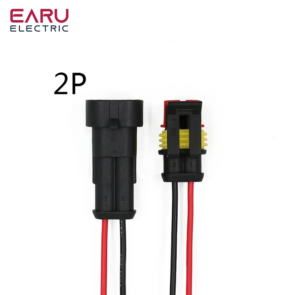 Electrical connectors AMP 1P 2P 3P 4P 5P 6P Way Waterproof Auto Male Female Plug with Wire Cable harness for Car Motorcycle 1set