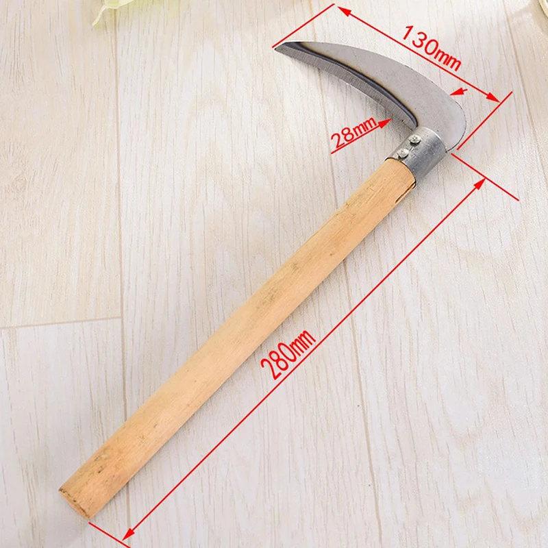 Agricultural Long Handle Sickle Cutting Wheat Lawn Mower Gardening Grass Weeding Knife Farm Scythe Sickle Garden Tools weeding tool