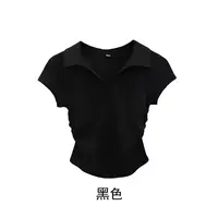 Coton été Sexy femmes t-shirt maigre mince basique solide haut court à manches courtes Polo t-shirt haut décontracté t-shirt pour les femmes 6