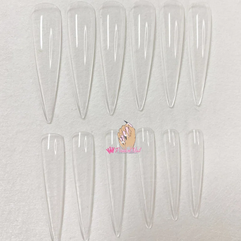 3XL Extra Long Stiletto Acrylic Press On Fake Nails Tips Clear Artificial Full Cover False Finger Sculpted Nail Manicure Tools