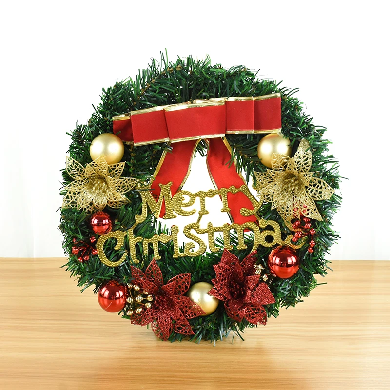 

30cm Christmas Wreath Decorations Xmas Tree Hanging Ornaments Home Wall Door Hanging Rattan Navidad Noel Natal New Year Gift