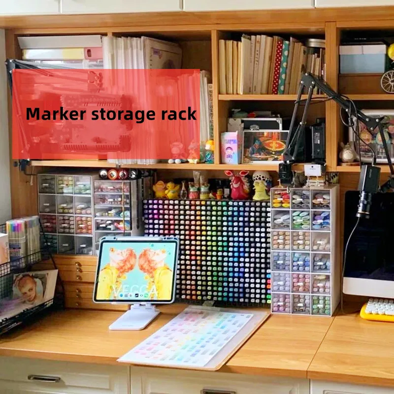 Marker Holder Stationery Storage Box Desk Organizer for Pens Pencils