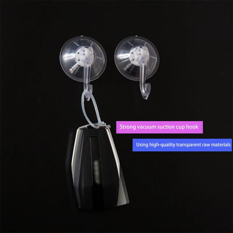 Suction cup hook, transparent and reusable heavy-duty vacuum suction cup hook, glass kitchen supplies, bathroom towel hook 5
