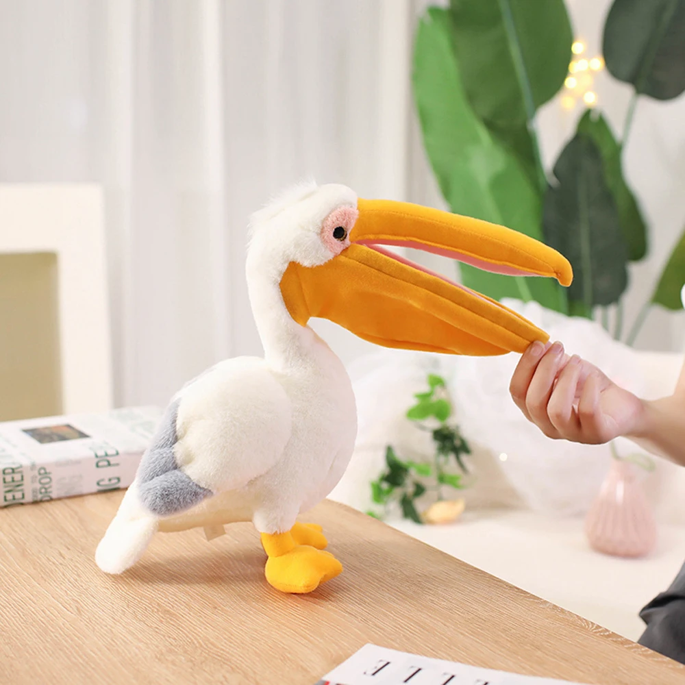 Realistic Plush Waterfowl Toy Red Flamingo White Pelican Plushies Soft Doll Cute Stuffed Animal For Girl Boy Pretty Home Decor
