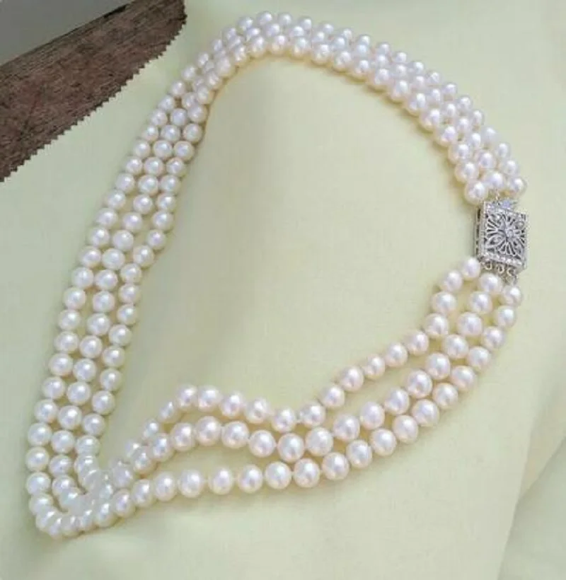 Triple AAAA 9-10 Natural South China Sea White Pearl Necklace 24 inches