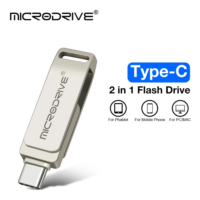 Dual-Interface USB-C Flash Drive - Versatile External Storage Solution
