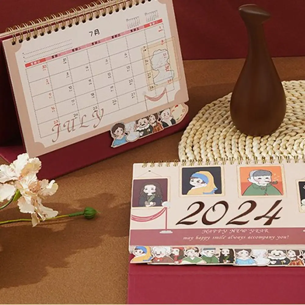 

Cartoon Dragon Hall of Fame Calendar Simple Thickened Tripod Stable 2024 Year Desk Calendar Cute Cartoon Desk Calendar Office