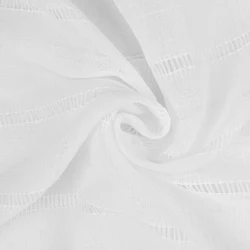 Solid White Sheer Curtains - 132x274CM (Faux Linen)