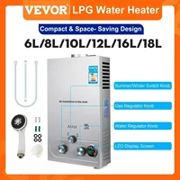 VEVOR 6L-18L chauffe-eau sans réservoir au gaz Propane, chauffage instantané de la salle de bain, chauffe-eau extérieur chaudière voiture Camping 1