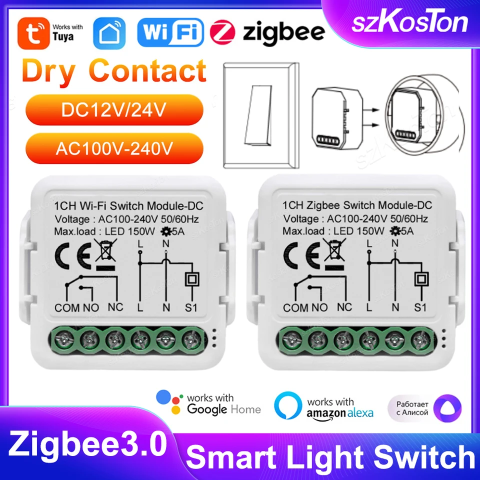 ZigBee Tuya Smart Switch 10A 2/3/4 Gang Module De Contr Le Double Sens Pour La Maison