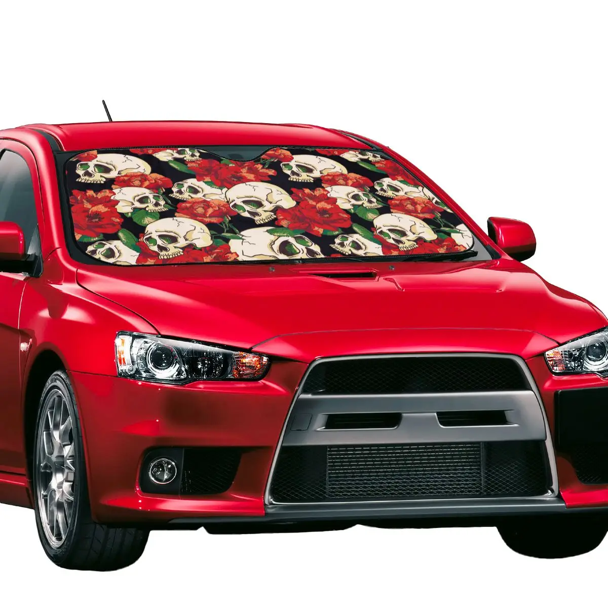 

Floral Skull Fold-up Sunshade Windscreen 70x130cm Vintage Foils Sun Visor Car-covers