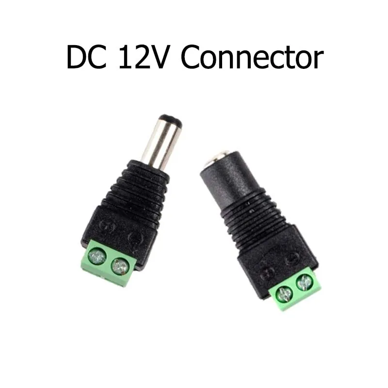 DC 12V ชายหญิง 2.1*5.5 มม.ตัวเชื่อมต่อสายไฟแจ็คอะแดปเตอร์ปลั๊ก SOCKET สําหรับไฟ LED กล้องวงจรปิดกล้อง Router 1
