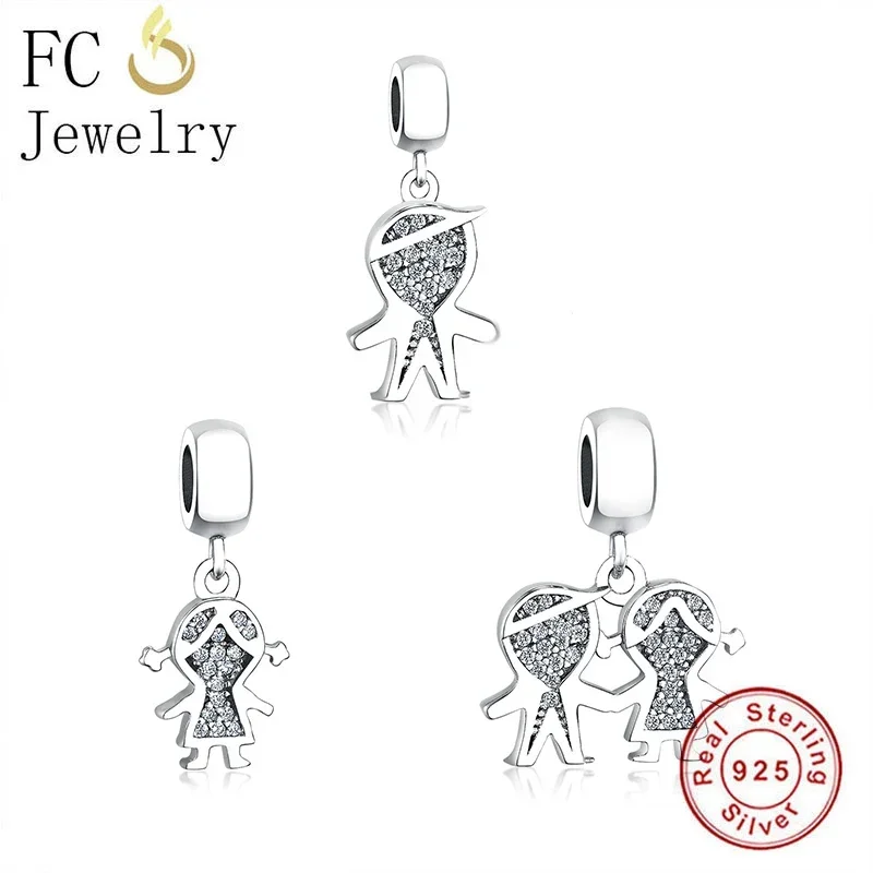FC Jewelry 925 Silver Pan Charms Bracelet Bead Pendant For Women Little Boy Girl Son Daughter beads charms,charm jewelry,sterling silver jewelry,charm bead,silver charm bracelet,sterling silver beads,beads jewelry,silver charm bead,sterling silver beads charm,silver bead bracelet