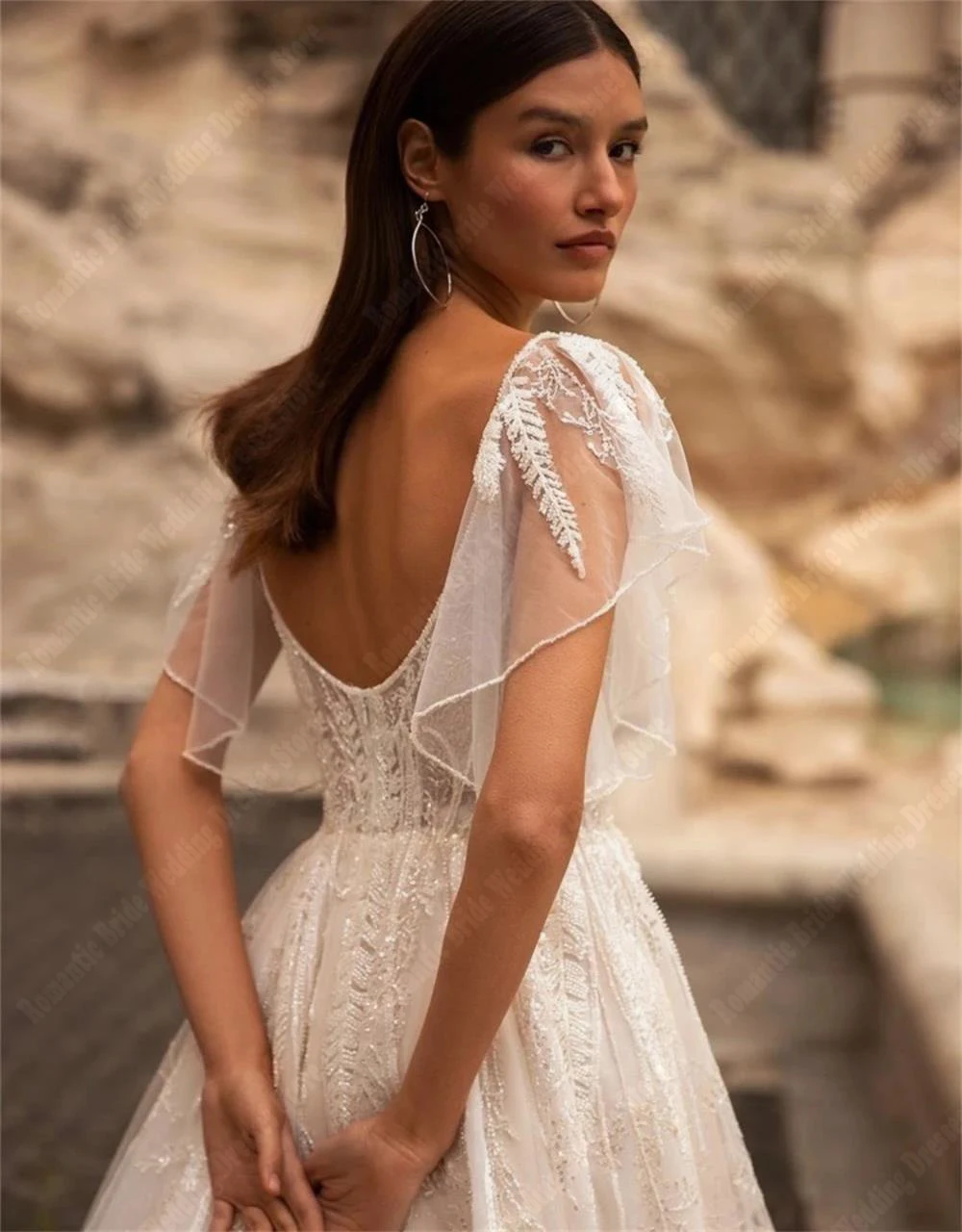 Tulle Short Sleeves Wedding Dresses Sweetheart Collar Bridal Gowns Elegant A-Line Mopping Length Vestidos De Novias Customized 2