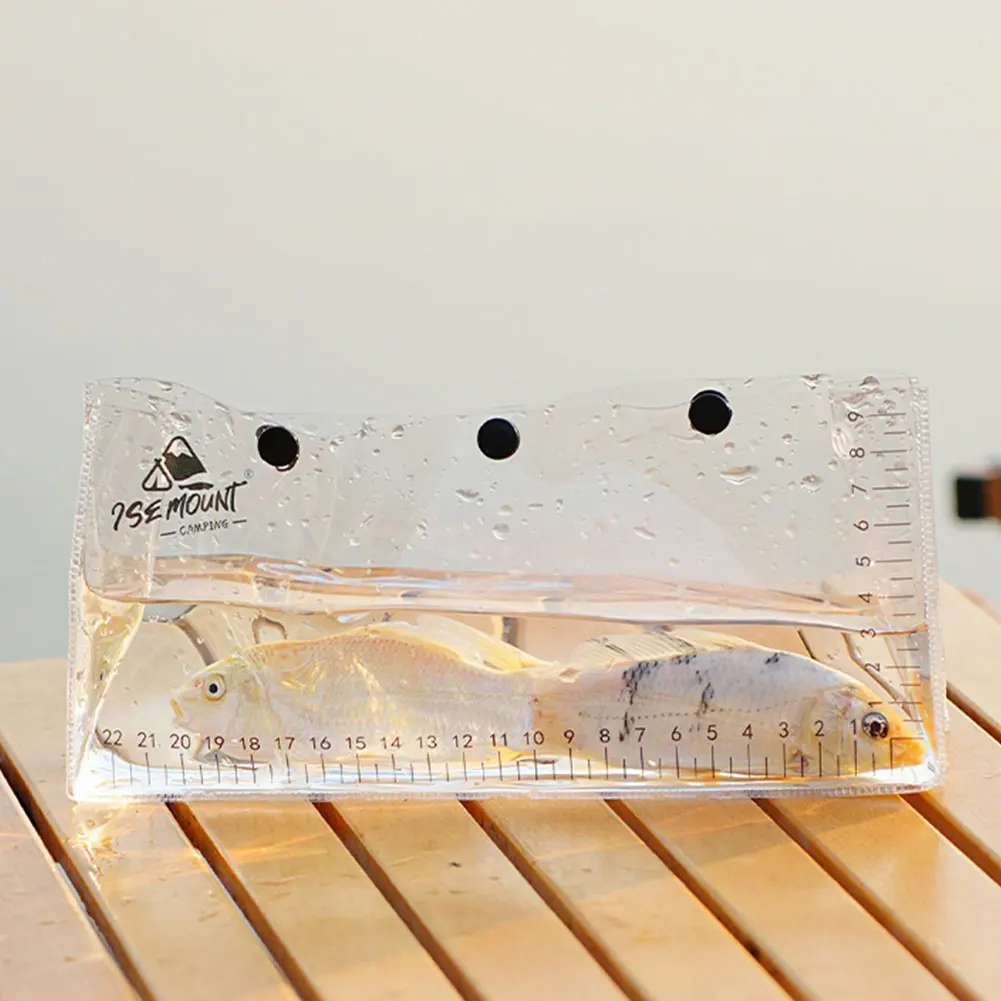 Transparent Fish Bag Clear UV Scale Portable Fishing Bag Snap Design Foldable Fish Weigh for Outdoor Fishing fishing bag