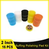16 Pcs 2 Inch Buffing Polishing Pad Kit with M6 Drill Adapter Car Sponge Buffer Pad Grip Backing Pad for Buffer Polisher Sanding 1