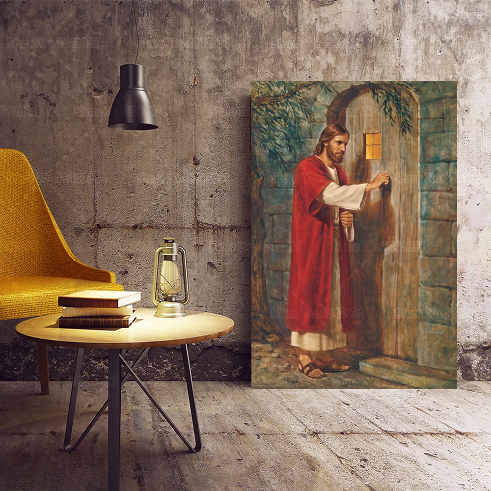 Jesus Christ Knocking At The Door Painting on Canvas Riligious Wall Art  Poster For Christian Gift Home Decor - AliExpress