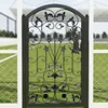 European Mediterranean Factory Customize Size Color Durable heavy-duty wrought Iron Steel garden entry security Courtyard Gate 4