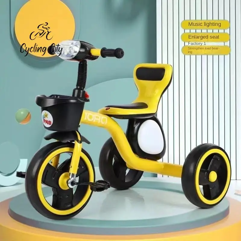 Children's Tricycles 2-7 Year Old Baby Bicycles Children's Bicycles Lighting Music Cars Stable Non Overturning Suitable For Kid