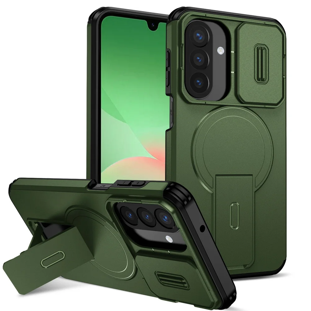 Magnetic Kickstand Heavy Duty Case with Sliding Camera Protector Cover