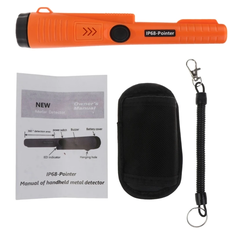 Metal Detector Pinpointer IP68 Waterproof Handheld Pin Pointer Wand High Accuracy Professional Handheld Search Treasure