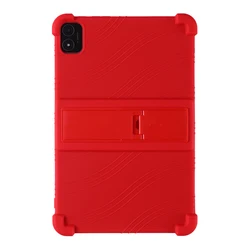 Durable Silicone Tablet Case with Kickstand and Reinforced Corners - Shockproof Protection for 10.1 Devices (Red)
