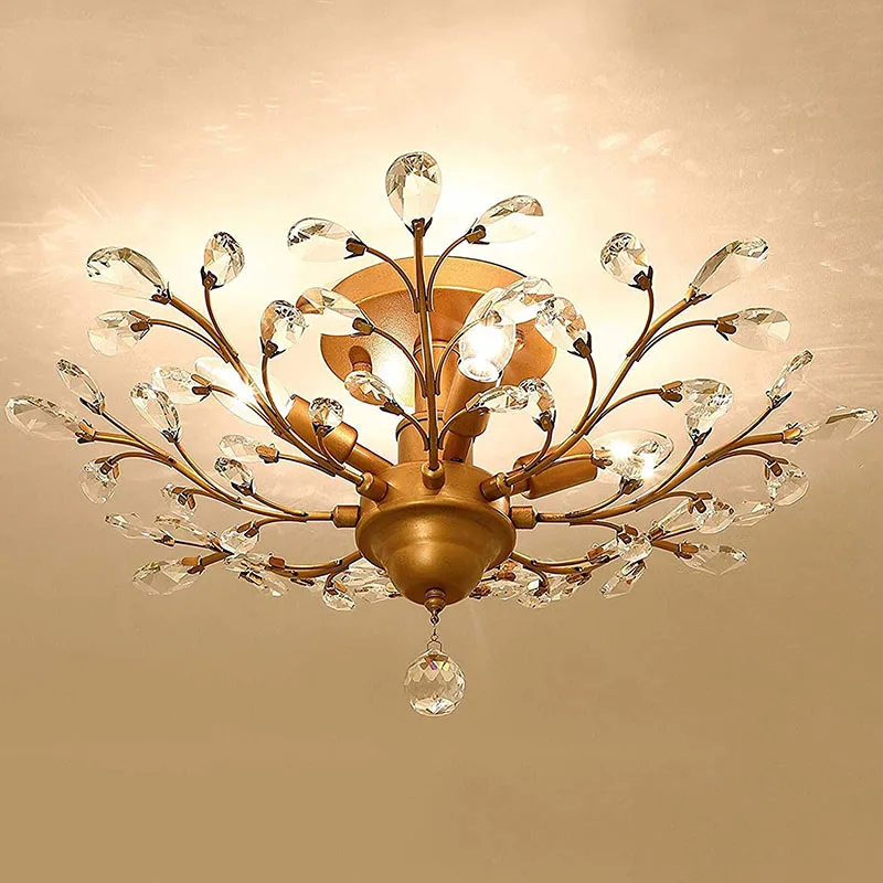 

Crystal Chandeliers,K9 Crystal LED Ceiling Light,Fixtures Pendant Lighting for Living Room Bedroom Restaurant Porch Chandelie