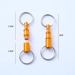 Colorful Detachable Dual Split Quick - Release Key Chains - 20 Pcs (Yellow)
