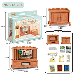 Miniature Dollhouse Accessories Set: Kitchen, Bathroom, Bedroom, Bakeware, and Refrigerator (012-20B)