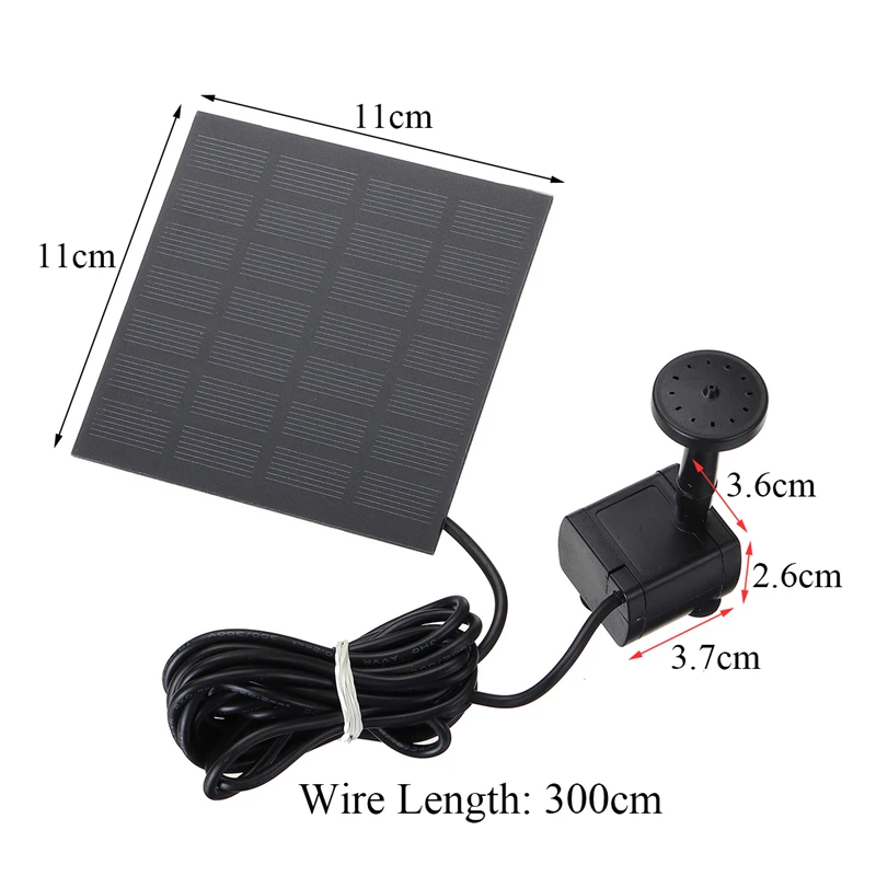 1.5W Solar Fountain Pump with 6Nozzles Solar Powered Pump Kit Panel for Bird Bath Pond Garden solar fountain solar fountain pump garden pond fountain solar water pump bird bath bird bath supplies fountain nozzles