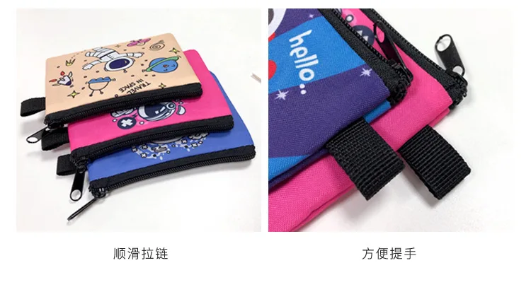 Disney Mickey Kids Coin Purse Kawaii Wallet Portable Card Holder Mickey Cute Print Polyester Key Storage Bag Frog Wallet
