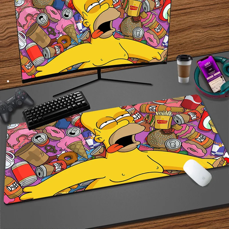 PC Game Large Mousepad Anime Kawaii The S-Simpsons Laptop Office Table Mat Keyboard Gaming Non-slip Soft Mouse Pad XXL Carpet lenovo thinkplus m80 office lightweight ergonomic laptop mouse specification wireless