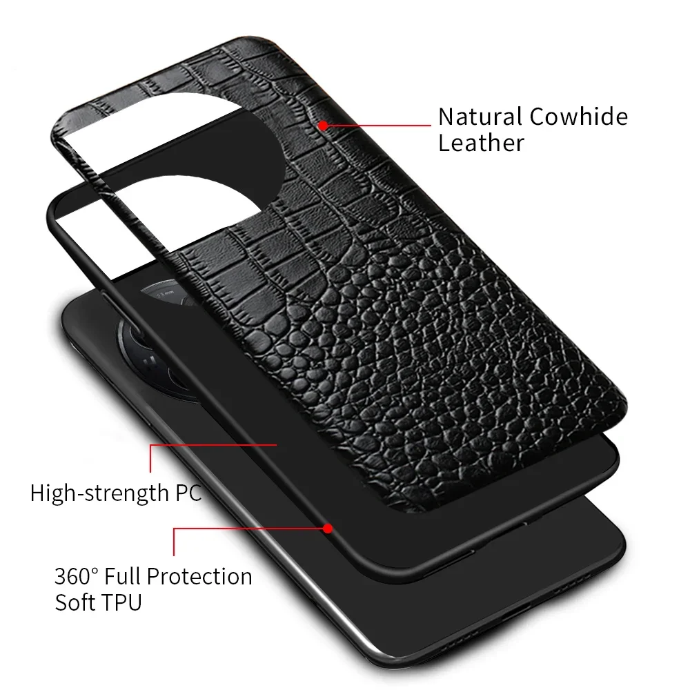 LANGSIDI Genuine Cowhide Leather Shockproof Luxury Phone Case with 360° Full Protection