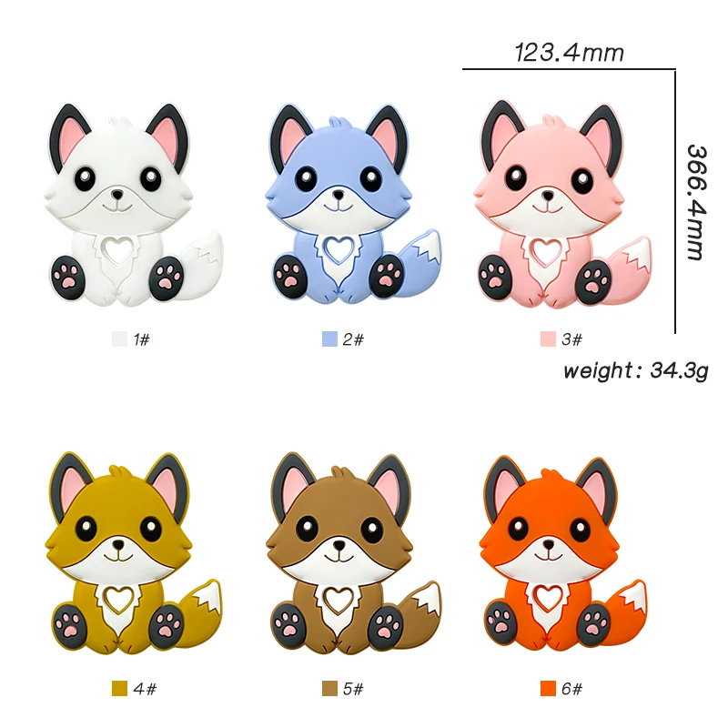 Silicone Teething Toys Cartoon Squirrel Head Animal Food Grade DIY Baby Teether Toy Accessories Ring 1/3/10pcs
