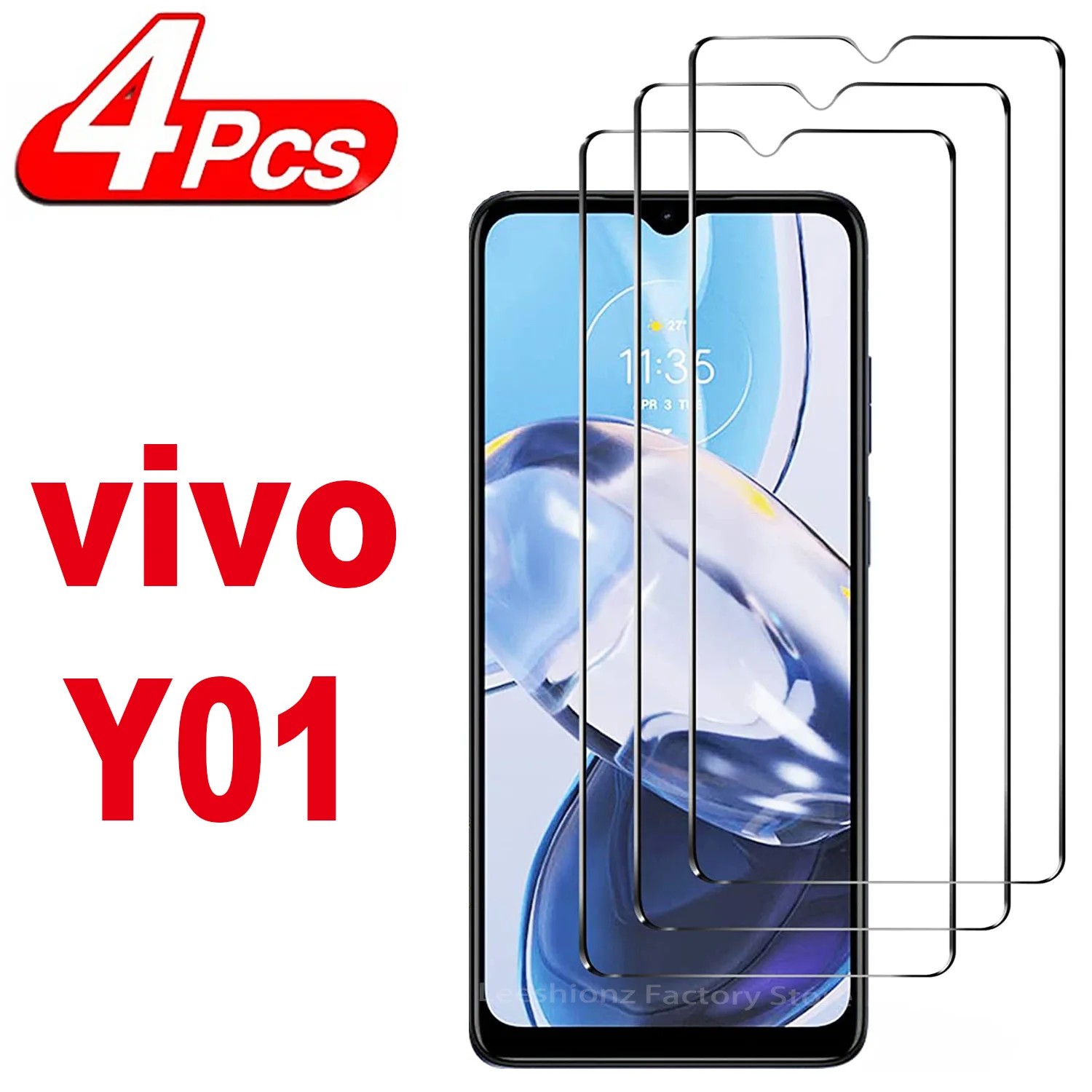 

2/4Pcs Screen Protector Glass For Vivo Y01 Y01A Tempered Glass Film